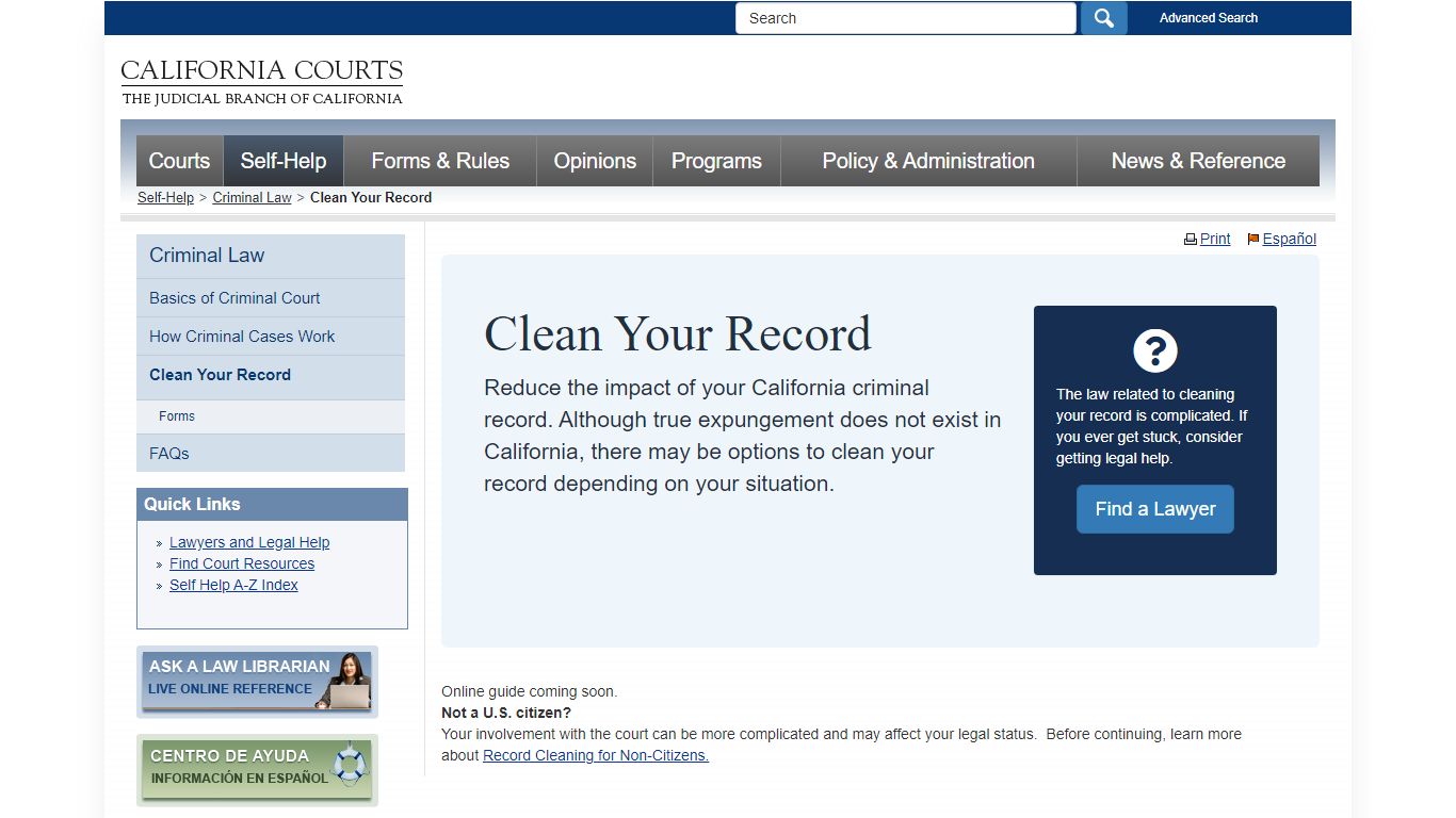 Clean Your Record - criminal_selfhelp - California